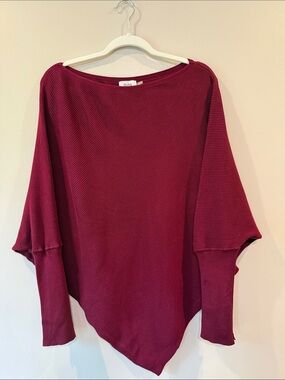 Boatneck Ribbed Sweater in Wine by Bluivy